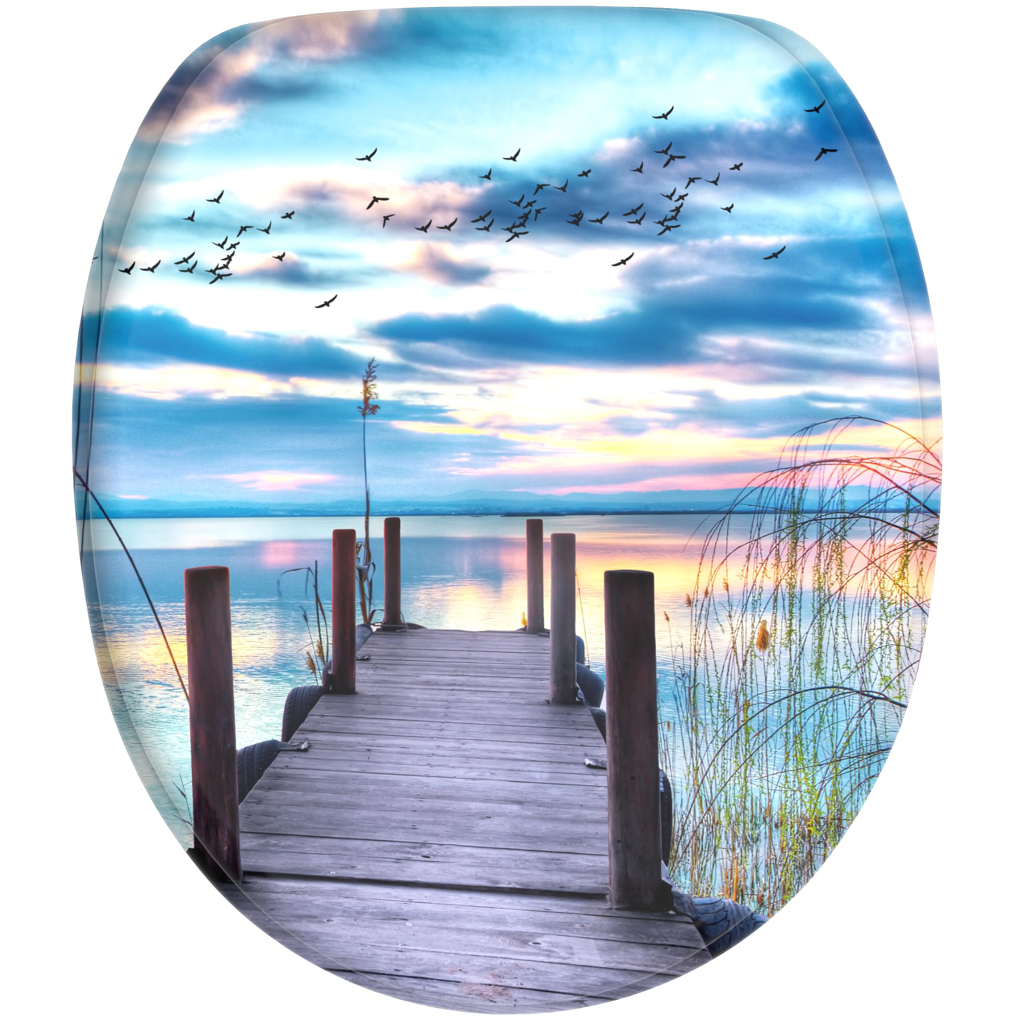 Sanilo Soft Close Toilet Seat, Wide Choice of New Toilet Seats, Stable Hinges, Easy to Mount (Sunset), 47 cm x 37.7 cm - Image 2