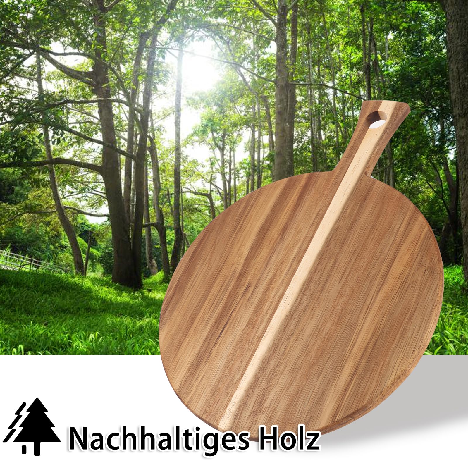 De Smikkelplank - Pizzaplank - Eikenhout - 45cm - Serveerplank - Pizzabord
