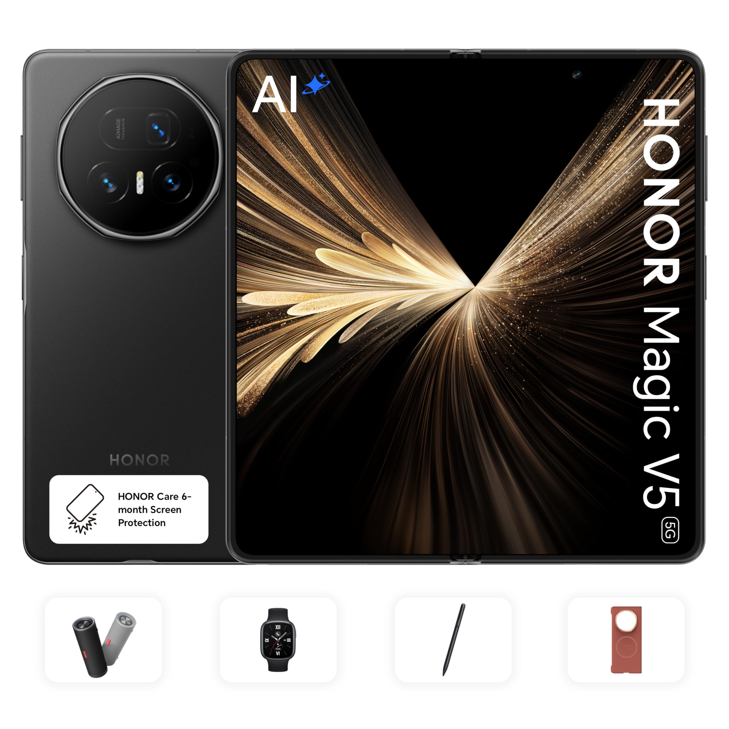 HONOR Magic V5 16GB RAM 512GB Black With Free Gifts & 6 Month Screen Insurance - Middle East Version