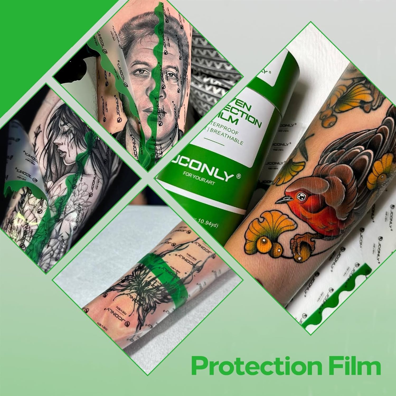 Tattoo Aftercare Bandage 5.9 Inches x 10.9 Yard Second Skin Tattoo Cover Up Patch 0.02MM Tattooing Protection Film Roll Transparent Waterproof Aftercare Wraps for Healing Skin Recovery Film - Image 5