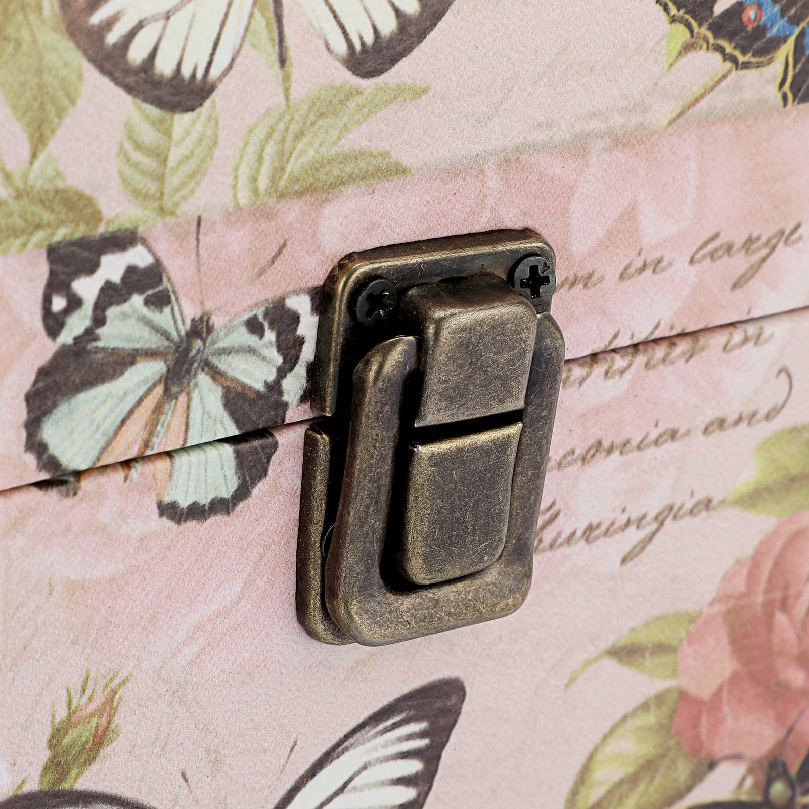 Coffret au trésor boîte de rangement en bois + cuir PU coffret à bijoux vintage cadeau pour ranger des bijoux,bibelots 18 x 14 x 12cm (motif de papillon)
