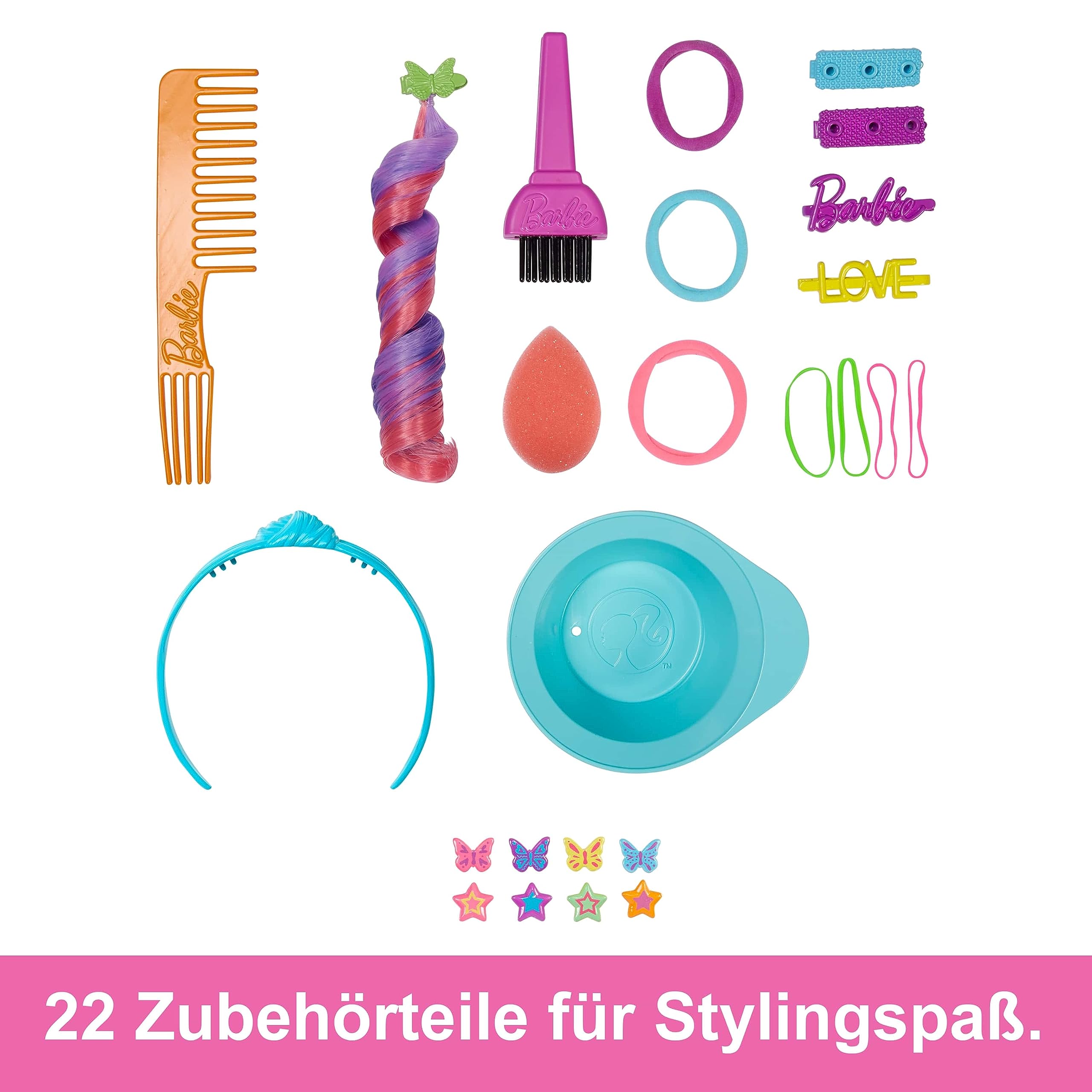 Barbie - Ultra Hair - Kopf? Styling brünettes krauses Regenbogenhaar Schaufensterpuppe 3 Jahre und älter BARBIE HMD79 POUPEE