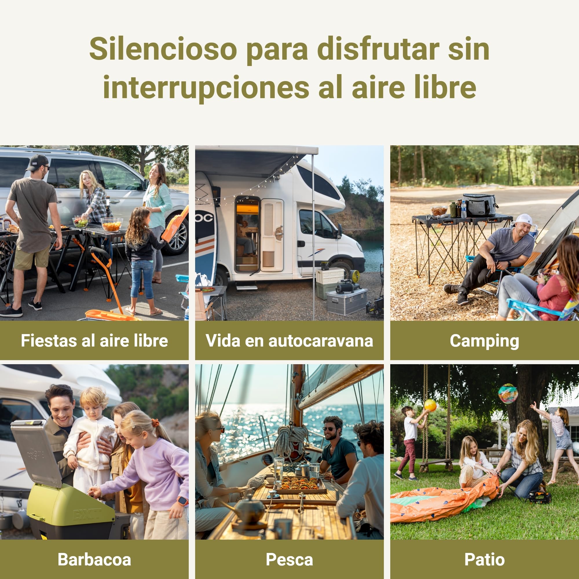 EXIT 20V ventilador de nebulización portátil EX022, ventilador a batería con 3 velocidades y 3 niveles de nebulización, perfecto para camping, picnics y playa. Incluye batería reemplazable de 2,0 Ah.