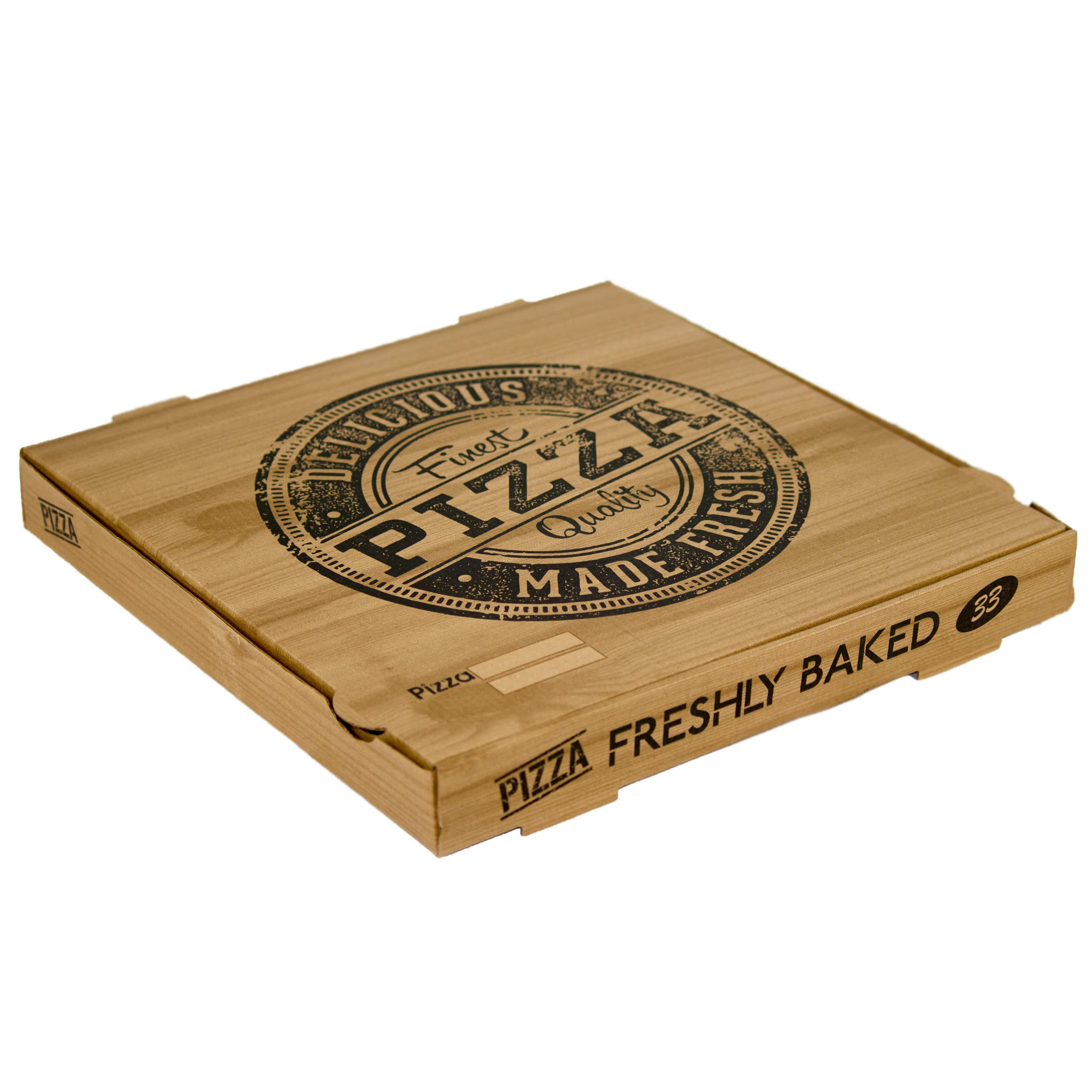 100 Stück Pizzakartons Modell 'Francia' kraft verschidene Größen zur Auswahl Pizzabox Schachtel (100, 29×29×4cm), Braun