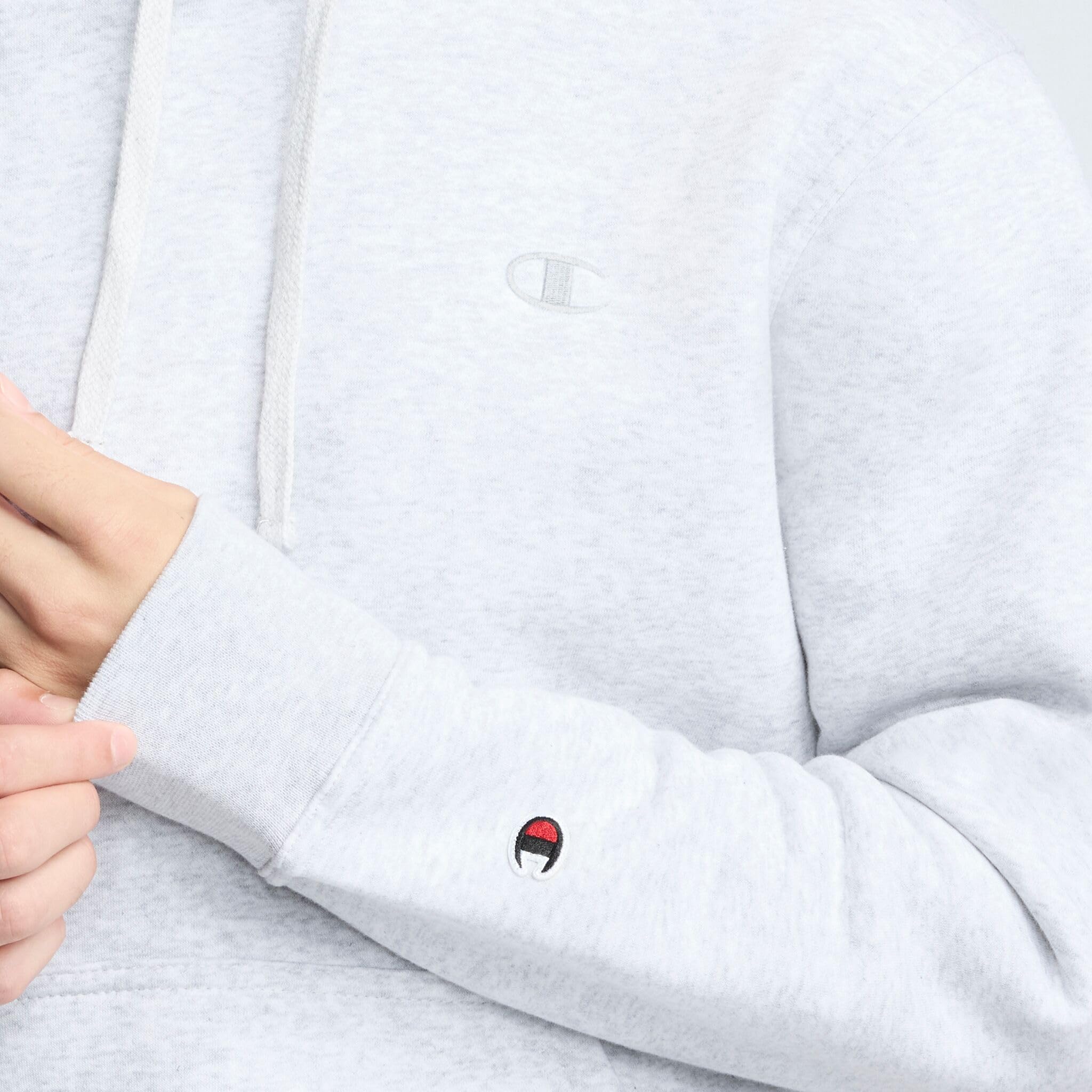 Champion Bluza męska, bluza z kapturem Powerblend, kultowe logo "C"
