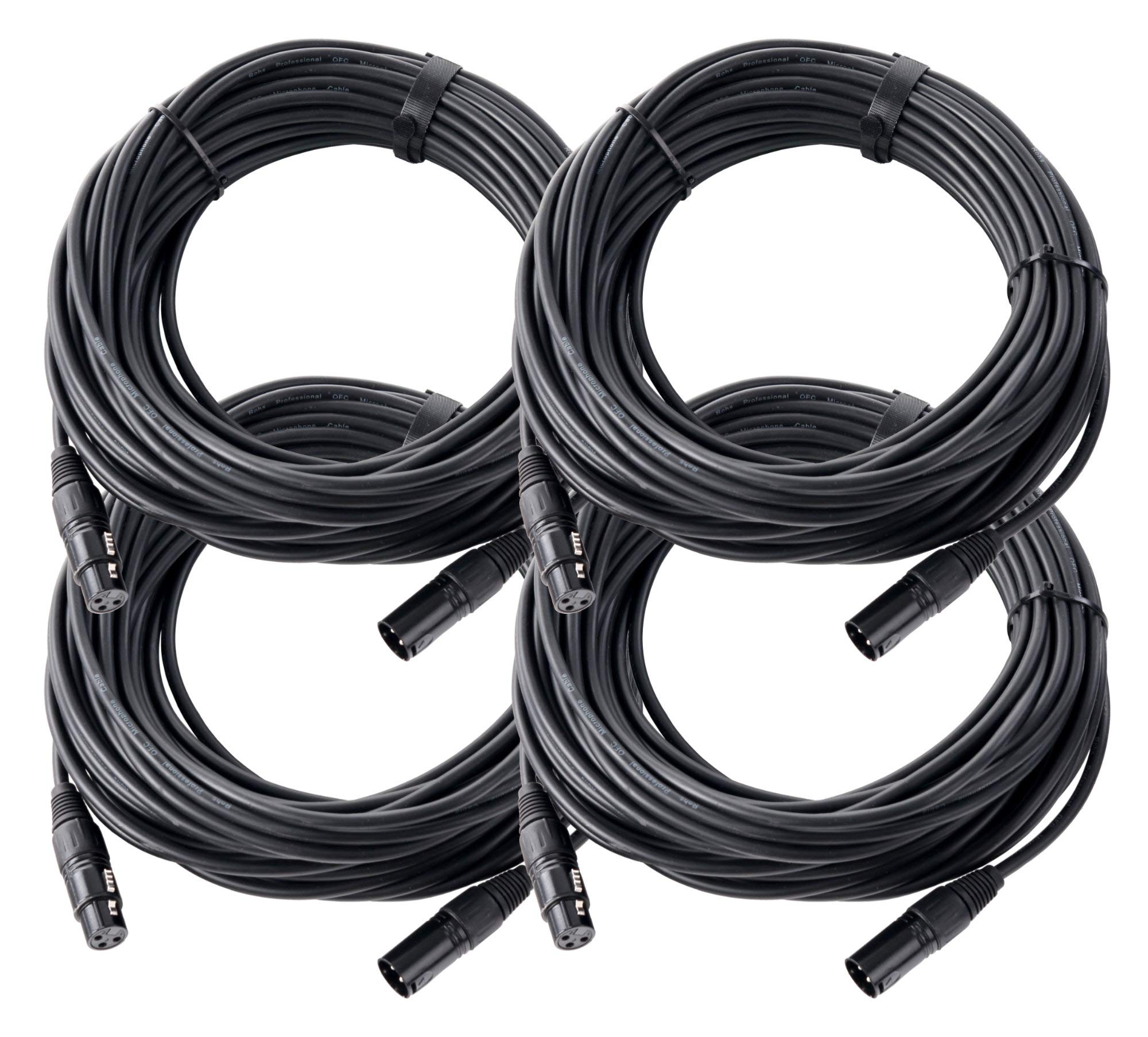 Pronomic Stage XFXM-20 Cavo Microfono XLR 20 m Nero Set da 4, 226 mm² | Connettori: XLR femmina 3 poli ? XLR maschio 3 poli, Lunghezza: 20m, Sezione conduttore: 0, 226 mm², Colore guaina: nero