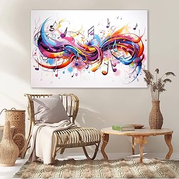 Amazon.co.jp: 絵画 音符ですインテリア 絵画 水彩画ですアート