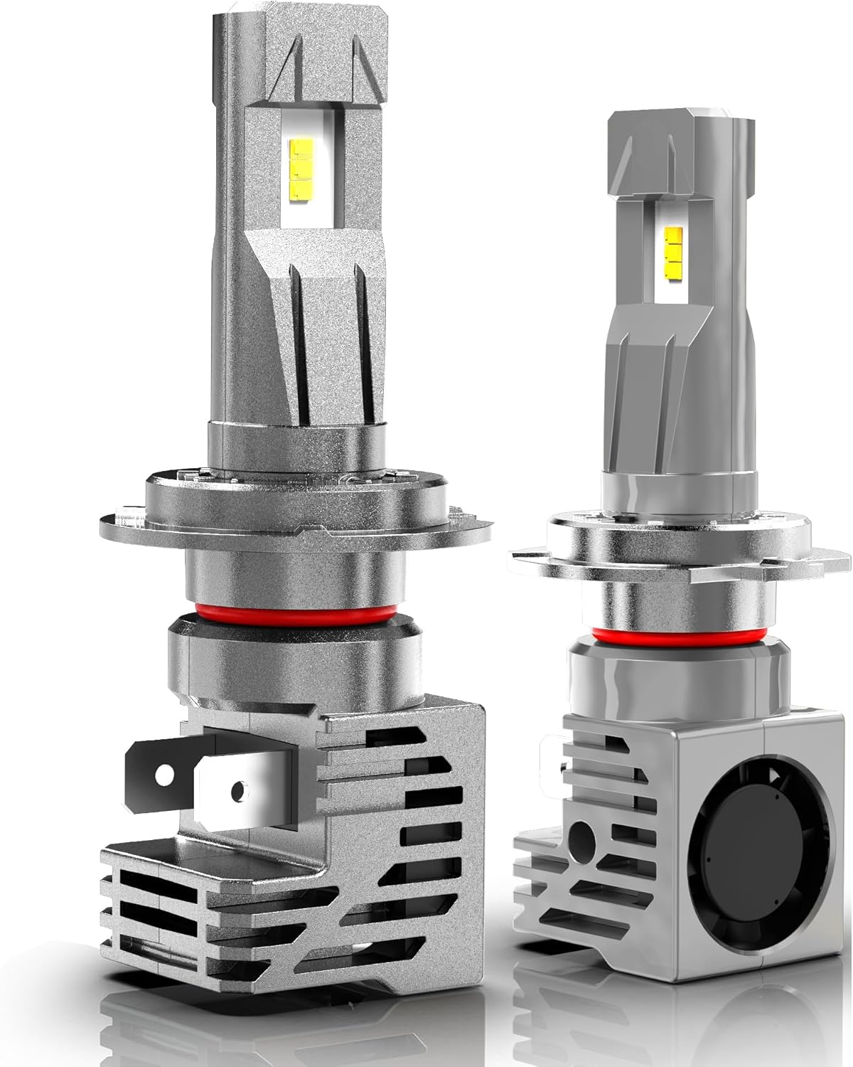NINEO H7 Bulbs, 6500K White With Cooling Fans In-Line Wireless Plug-N-Play Powersports Accessory Light Bulb Pack of 2