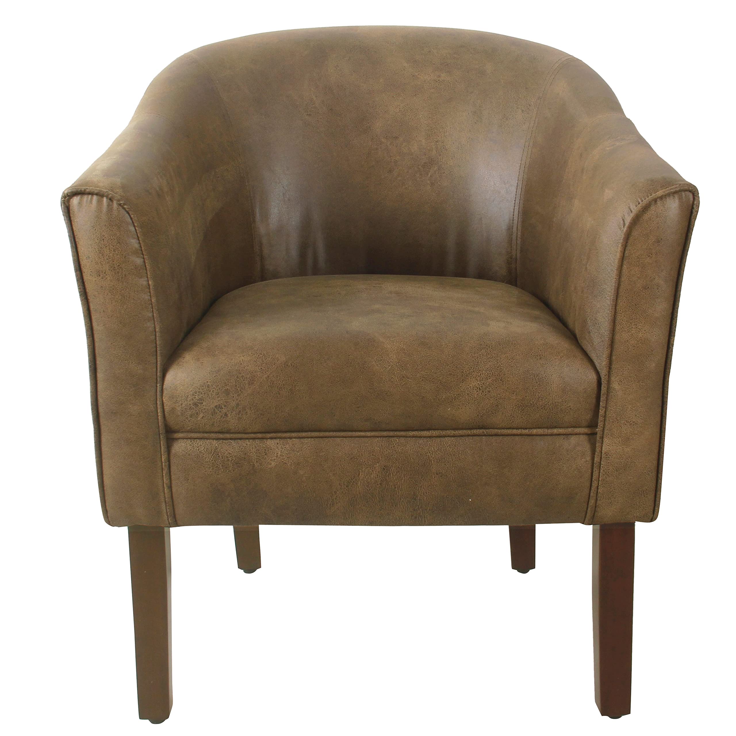HomePop Modern Barrel Accent Chair, Brown