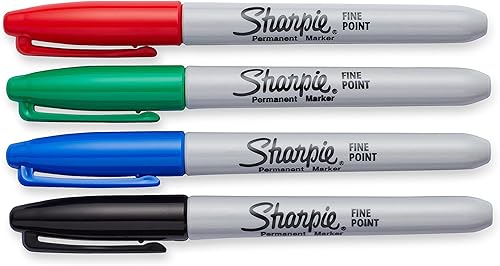 Sharpie Marcadores permanentes punta fina colores surtidos paquete de 4 30074