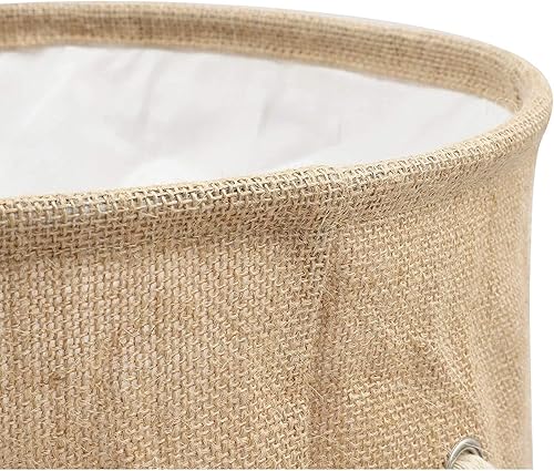 Miniatura 6 de Juvale Cesta de lavandería plegable de 22 pulgadas con cierre de cordón, cesta de ropa redonda independiente con cordón superior