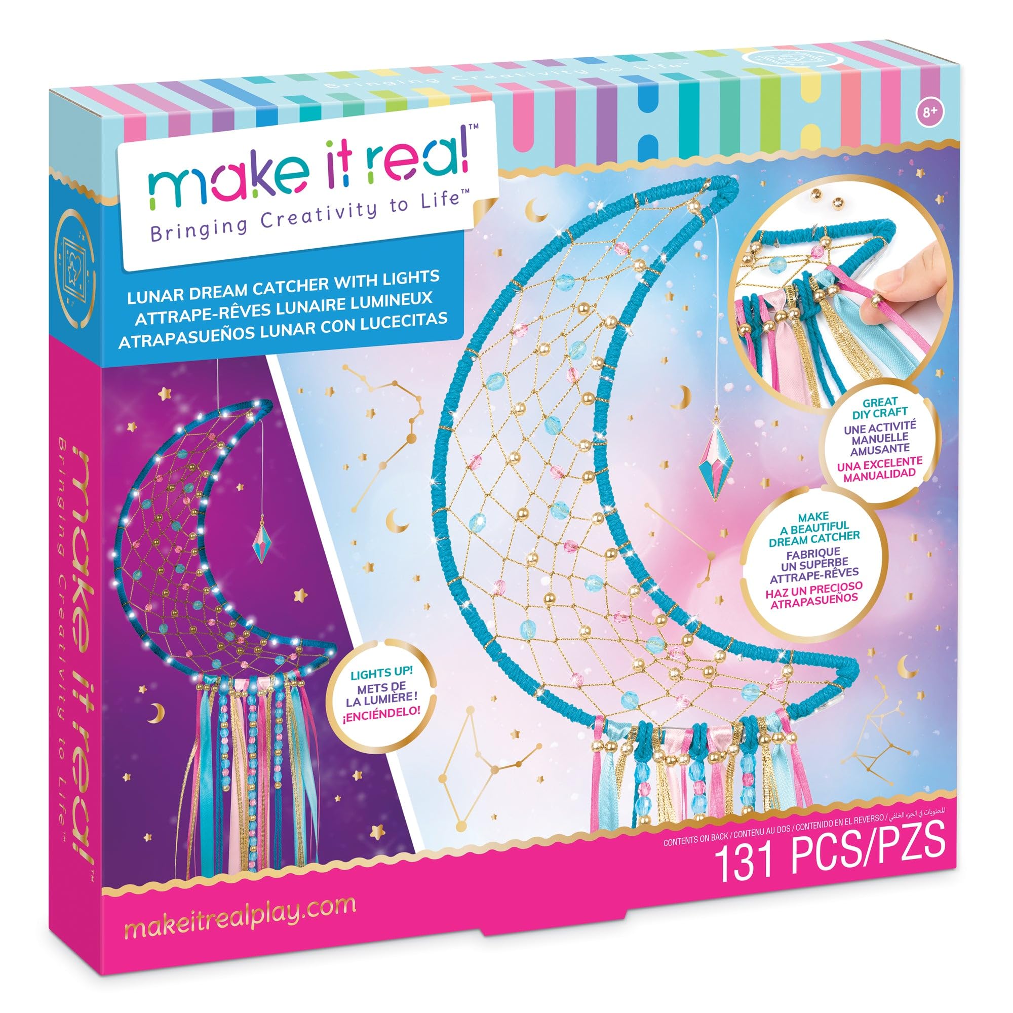 Make It Real Lunar Dream Catcher with Lights - Blue