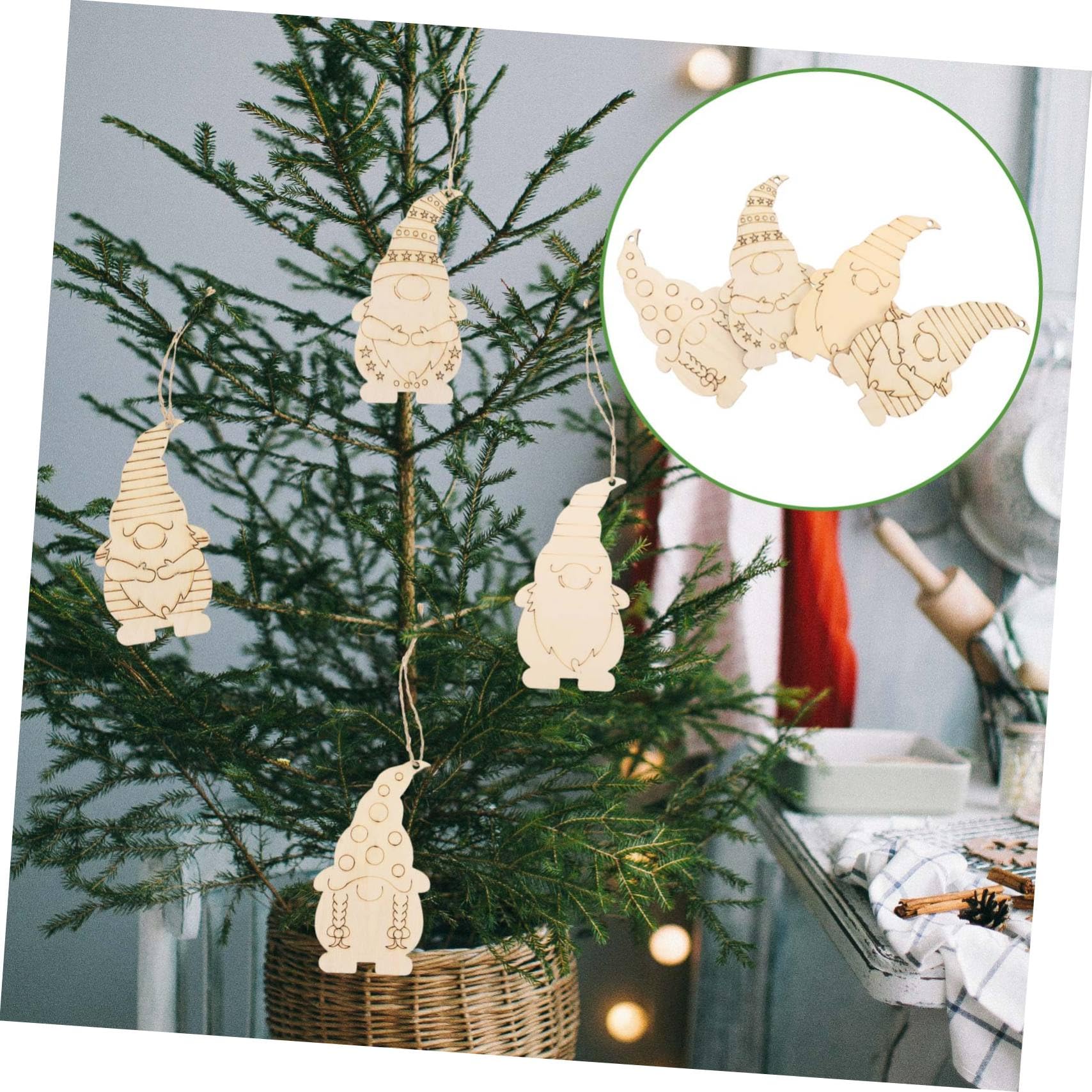 Colgantes De Madera Para Pintar Diy, 40 Piezas Multicolor, Juguetes Navideños Para Niños, Decoración Árbol De Navidad, Manualidades y Bricolaje Para Fiesta Invierno