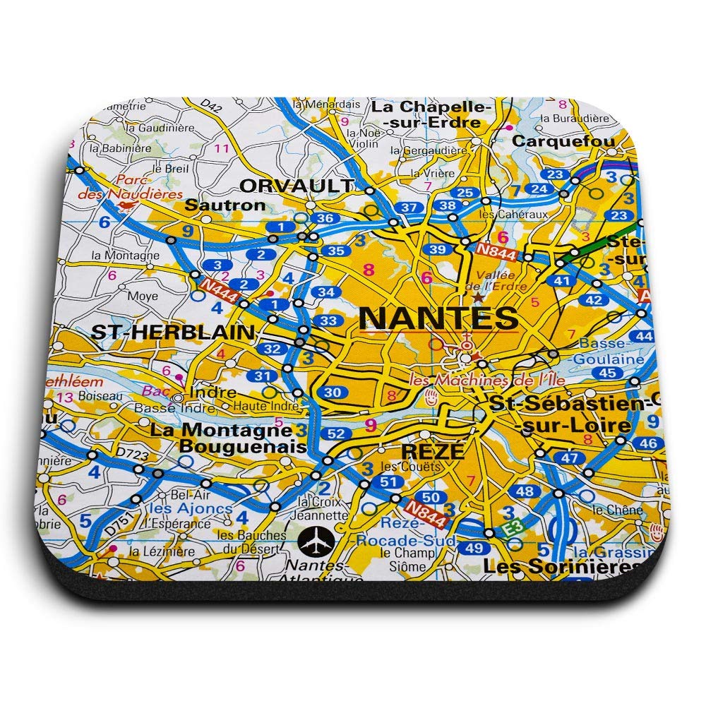 1 x Square MDF Fridge Magnet - Nantes France City French Travel Map 45826