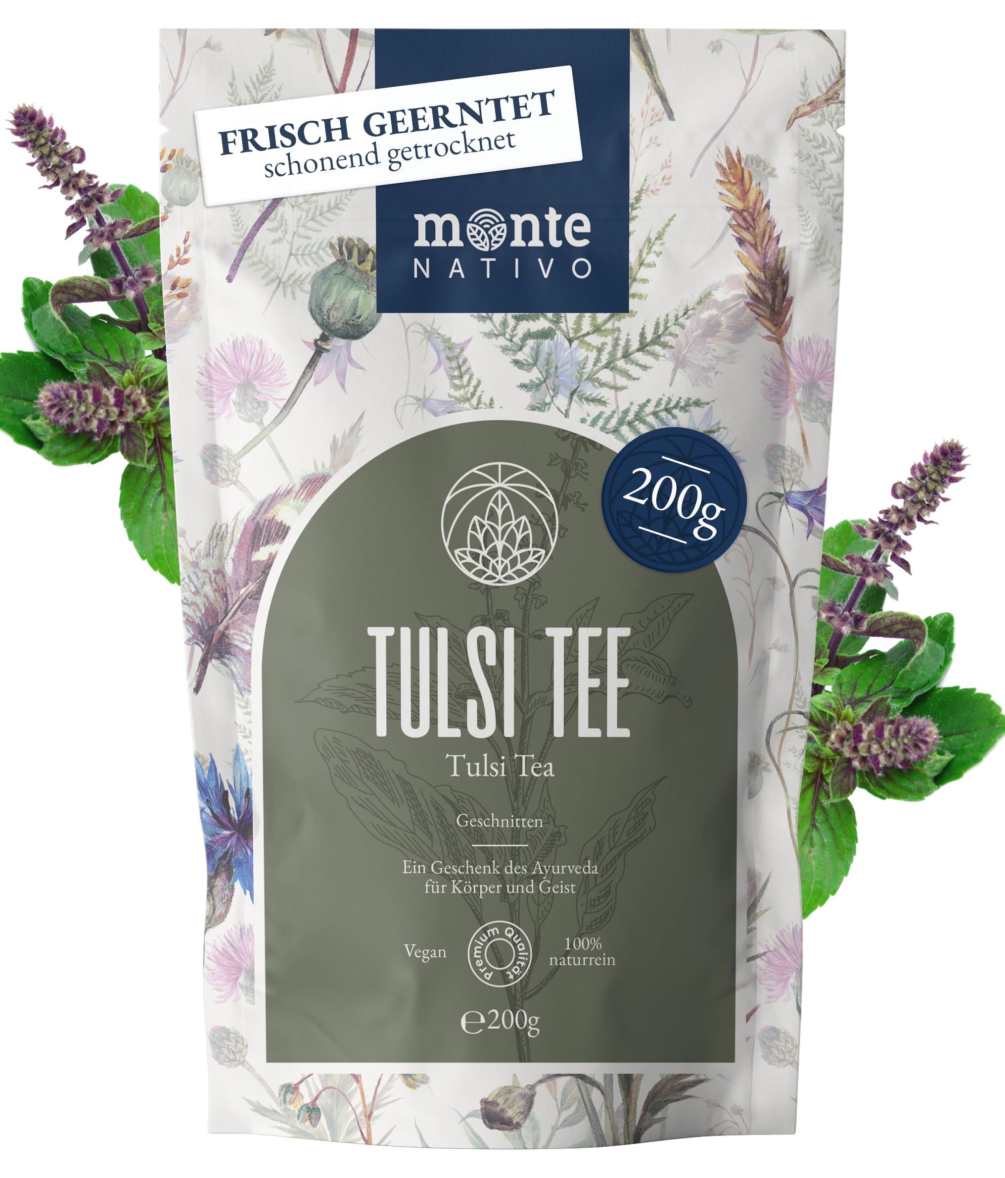 Lemon Balm Tea Monte Nativo (300g) - Gently Dried Lemon Balm Leaves - Aromatic and 100% Pure and Natural Loose Leaf Herbal Tea Without Additives - As a healthy, refreshing infusion — view 51