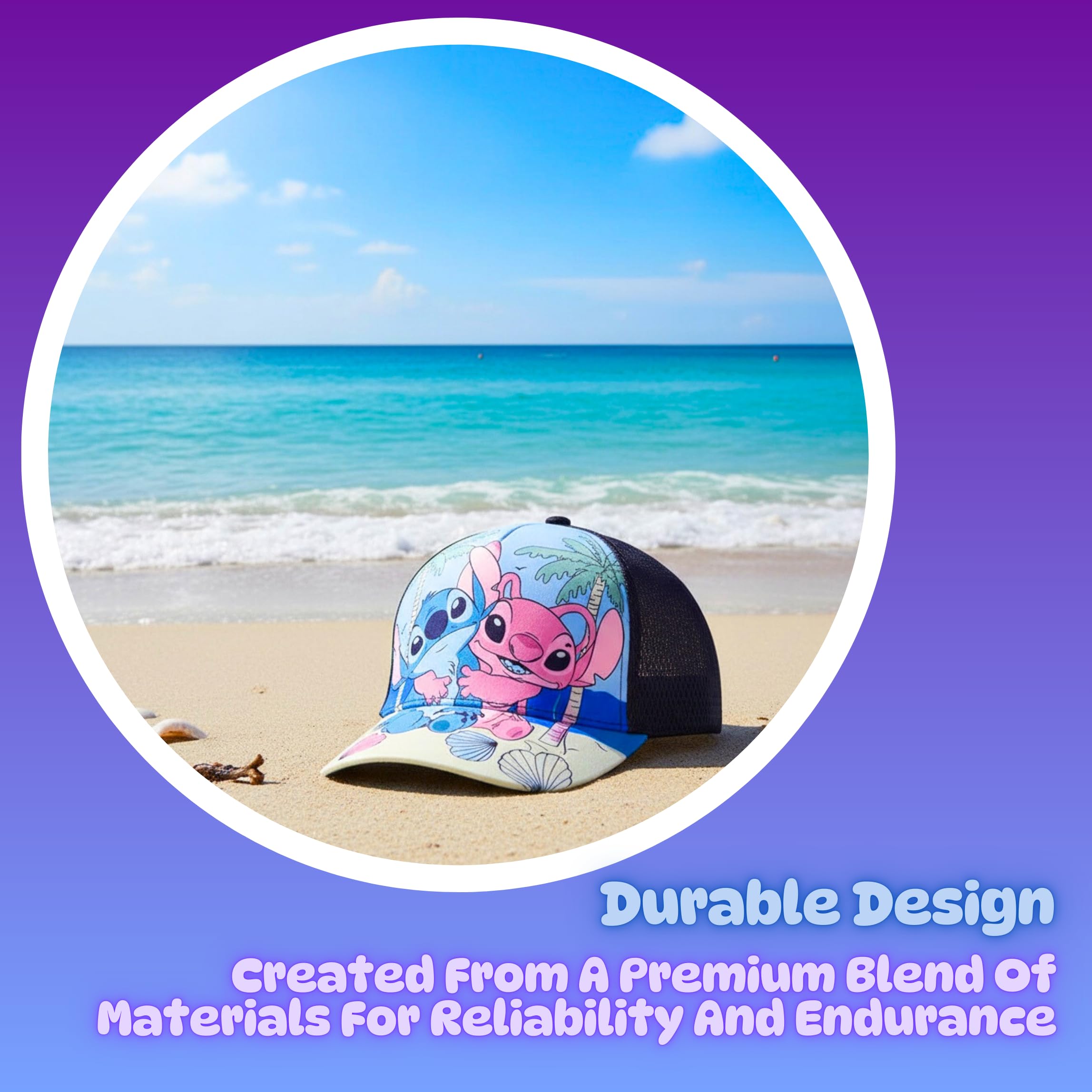 Disney Stitch e Angel Cappello da Baseball Bambina, Berretto Estivo con Design Tropicale, Regalo per Ragazze e Adolescenti