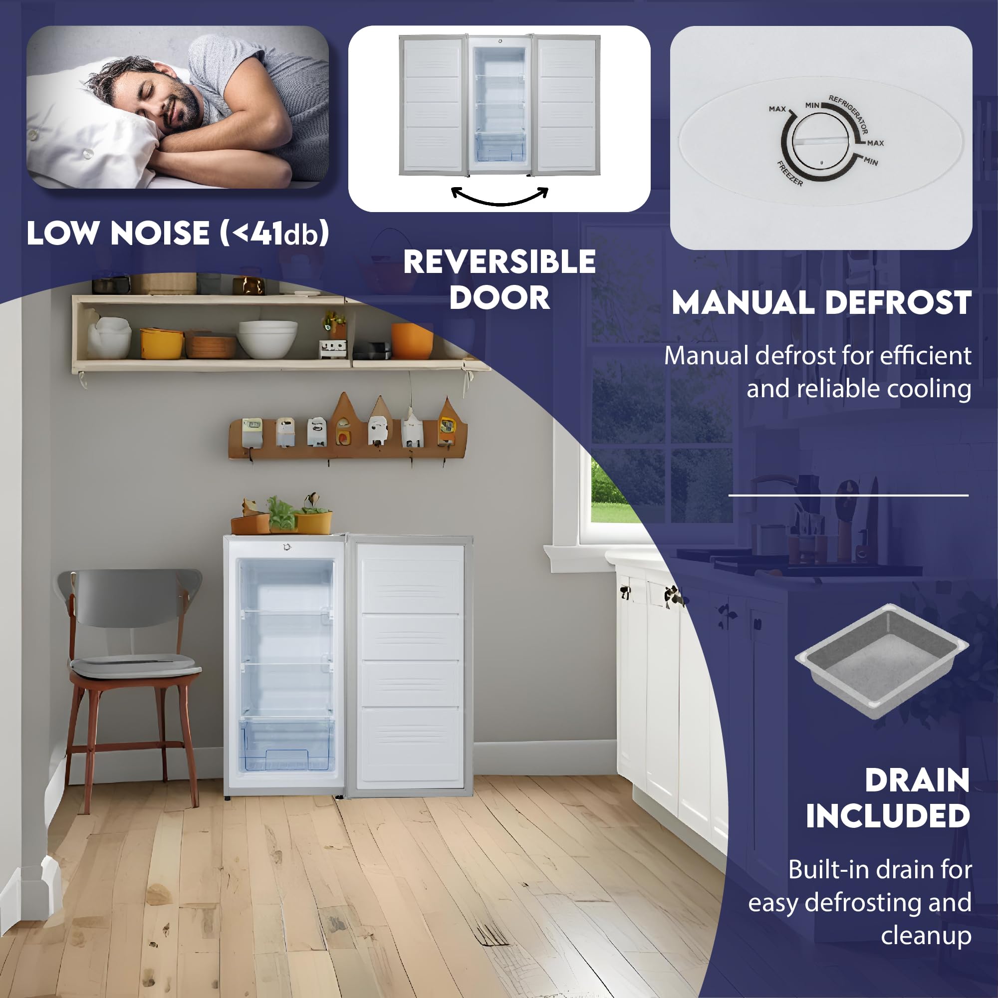 Conserv 4.3cf Compact Upright Freezer REVERSIBLE DOOR Freestanding 110V on Fridge.com