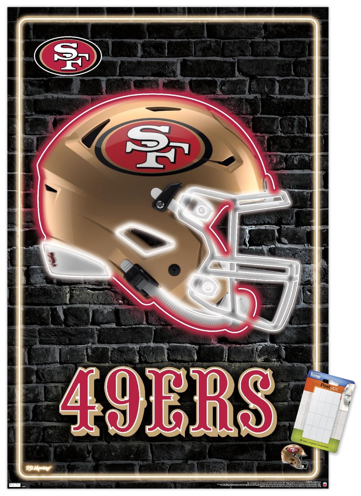 Trends International NFL San Francisco 49ers - Neon Helmet 23 Wall Poster, 22.37