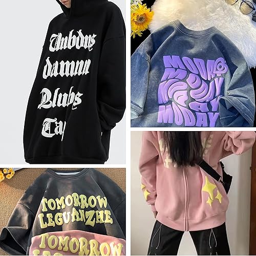 Miniatura 6 de RENLITONG - Rollo de vinilo de transferencia de calor mate 3D Puff HTV de 12 pulgadas x 7 pies, para planchar en camisetas de prensa de calor para