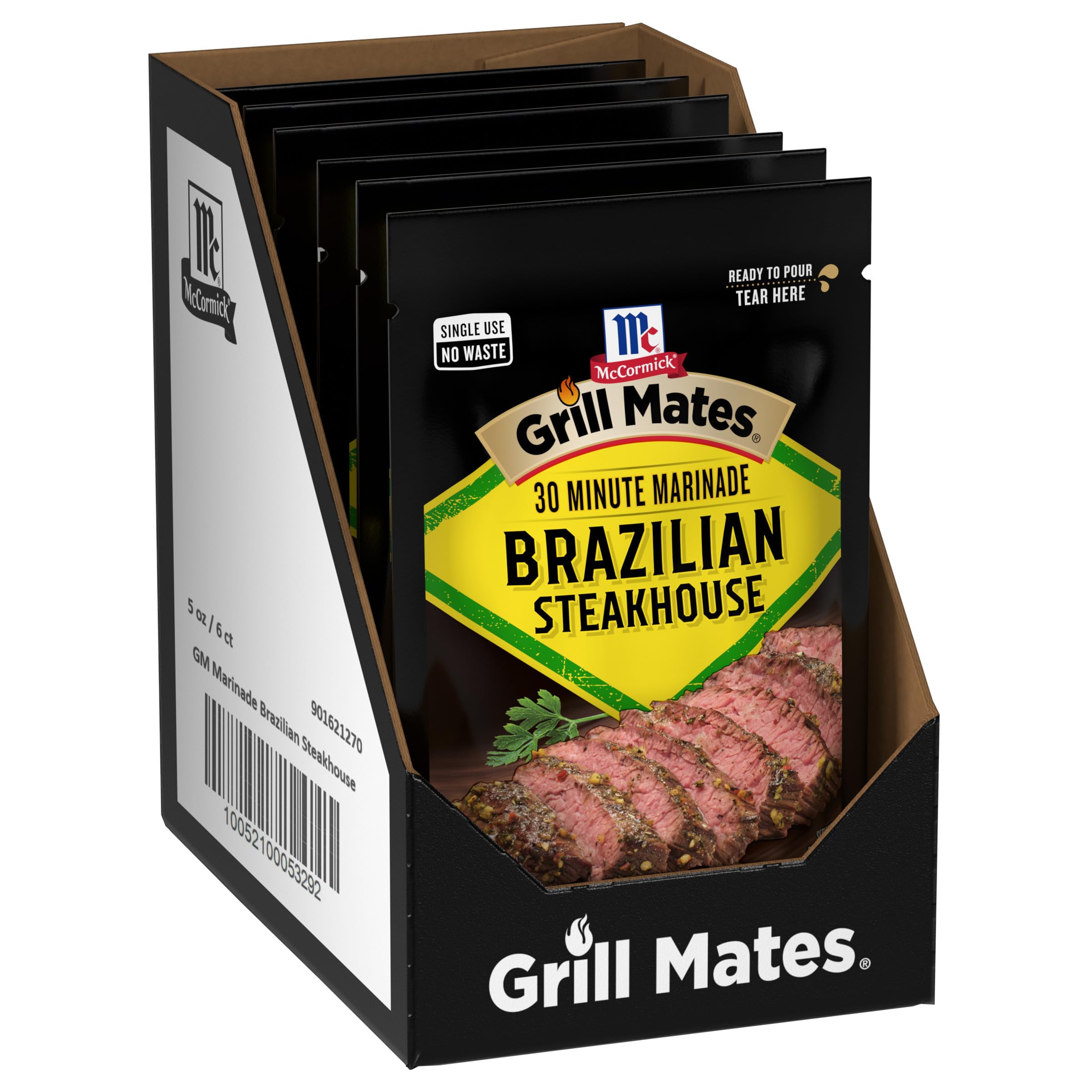McCormick Grill Mates Brazilian Steakhouse Lot de 6 marinades 30 minutes 141,7 g