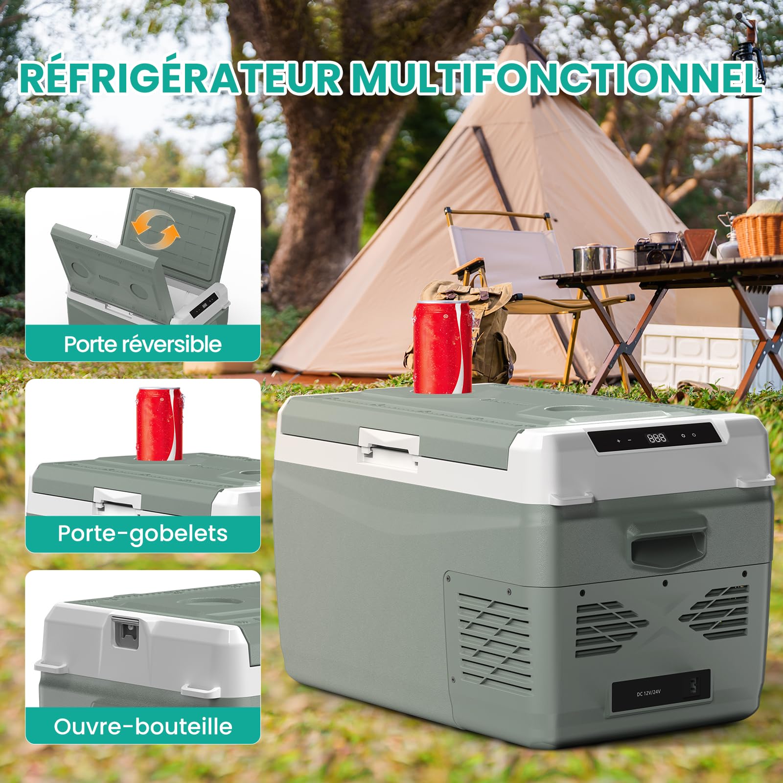 Alpicool GC30 29L Réfrigérateur de Voiture, Portable Glacière à Compression Neuve 2026,12V/24V Frigo de Voiture pour Camion, Camping,Voyage en Voiture,Pique-Nique,-20℃-20℃,Plateau à Glaçons Offert