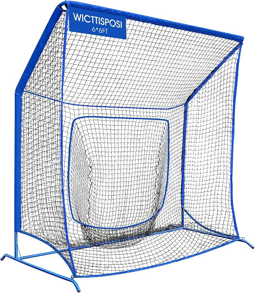 Baseball Softball Net with Blocking System, Batting Cage Practice Net | All-Around Ball Containment, Heavy-Duty Pre-Assembled Metal Frame, 7-Ply Tear Resistant Net, for Backyard Hitting &amp; Pitching Global Recycled Standard