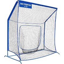 Baseball Softball Net with Blocking System, 7x7ft/6x6ft Practice Cage for Batting/Pitching/Fielding, Metal Frame with Elevated Base and Storage Bag for Backyard Outdoor Indoor | All-Around Ball Containment, Heavy-Duty Pre-Assembled Metal Frame, 7-Ply Tear Resistant Net, for Backyard Hitting & Pitching