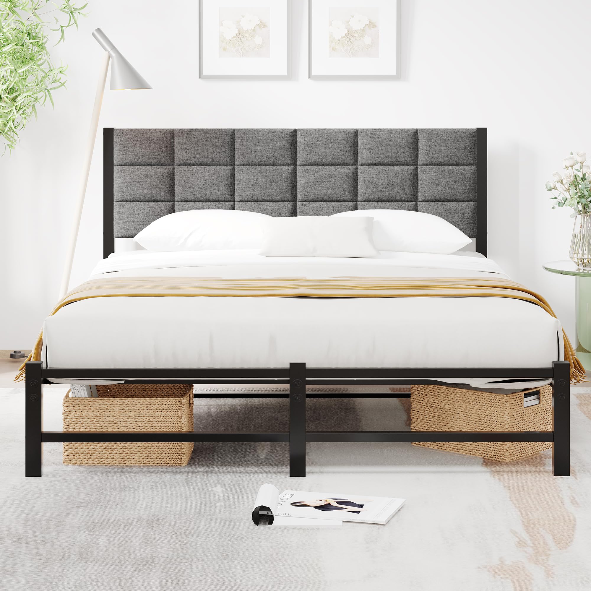 Tectake - bedframe met lattenbodem - 200*140 cm - metaal - meubels