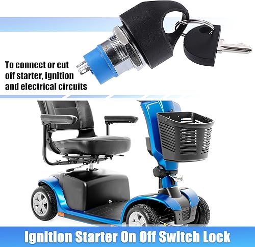 Miniatura 2 de X AUTOHAUX 1 juego de arranque de encendido y apagado de bloqueo con 4 teclas de movilidad scooter interruptor de llave 3 ruedas 4 ruedas sillas