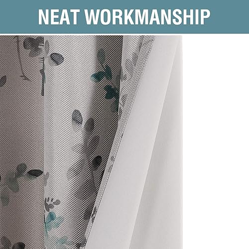 Miniatura 96 de H.VERSAILTEX Cortinas opacas de lino de 96 pulgadas de largo con aislamiento térmico para oscurecer la habitación, cortinas de lino con textura