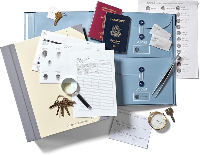 The Folio® If I Die Binder Organizer with Labels by Savor | Acid-Free Important Document Organizer with 10 Pockets, Document Holder for Birth Certificate, Wills, and Investment Plans (Slate)