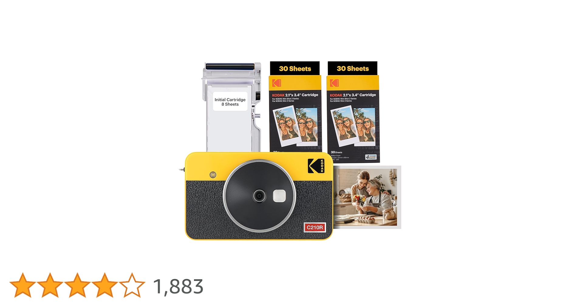 KODAK Mini Shot 2 Retro 4PASS 2-in-1 Instant Camera and