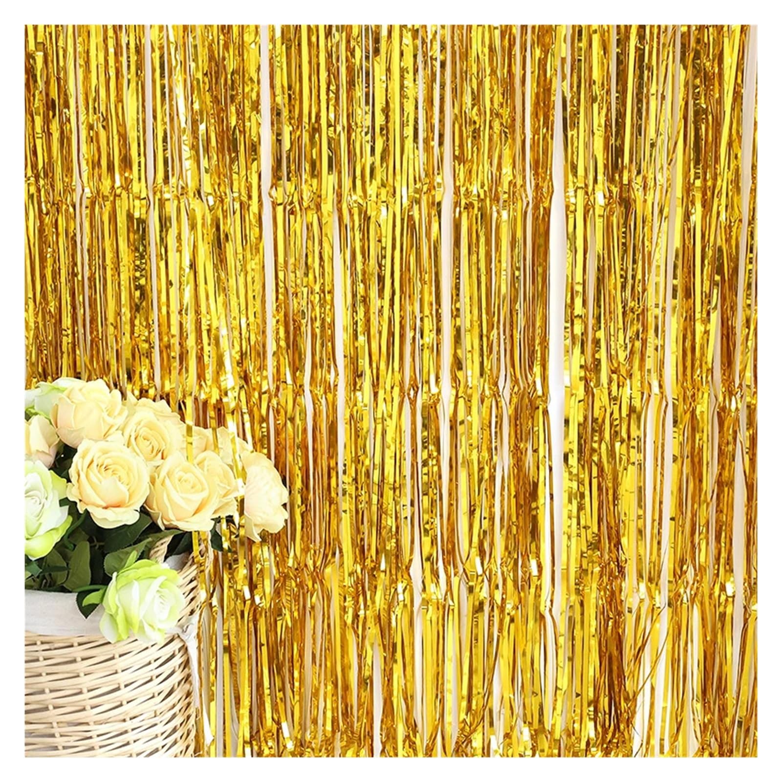 Rideau de guirlandes à Franges en Aluminium, 14 pièces/1x2.0m, Fournitures décoration for fête d'anniversaire et Mariage pour Cuisine(Red)