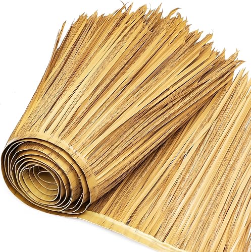 Rodapié de césped de 16.5 pies para techos de paja mexicana Tiki Hut césped artificial rollos de paja de palma tiki bar cabaña palapa techos de paja Rodapié de césped de 16.5 pies para techos de paja mexicana Tiki Hut césped artificial rollos de paja de palma tiki bar cabaña palapa techos de paja