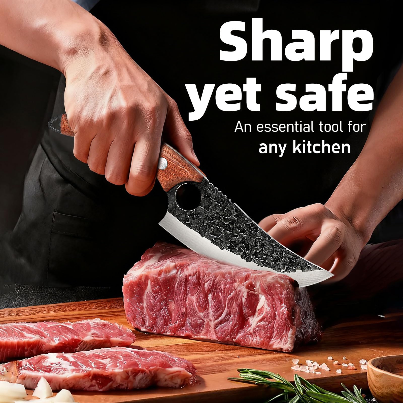 Birthday Gifts for Men Dad Husband - Chef Knife, Kitchen Knife for Cooking, Unique Gifts for Men Boyfriend Him, Hand Forged High Carbon Steel Knife for Home Outdoor BBQ Camping Christmas, 6 Inch — Amazon image 6