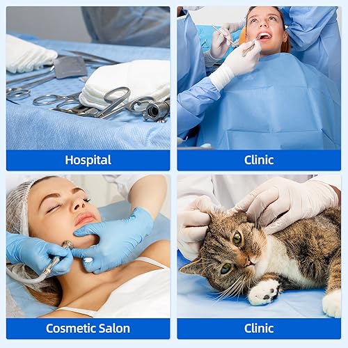 Miniatura 6 de JMU Envoltura de esterilización autoclave CSR de 12 x 12 pulgadas, 50 piezas SMMS no tejidas, esterilización con vapor y EO, almohadillas azules no