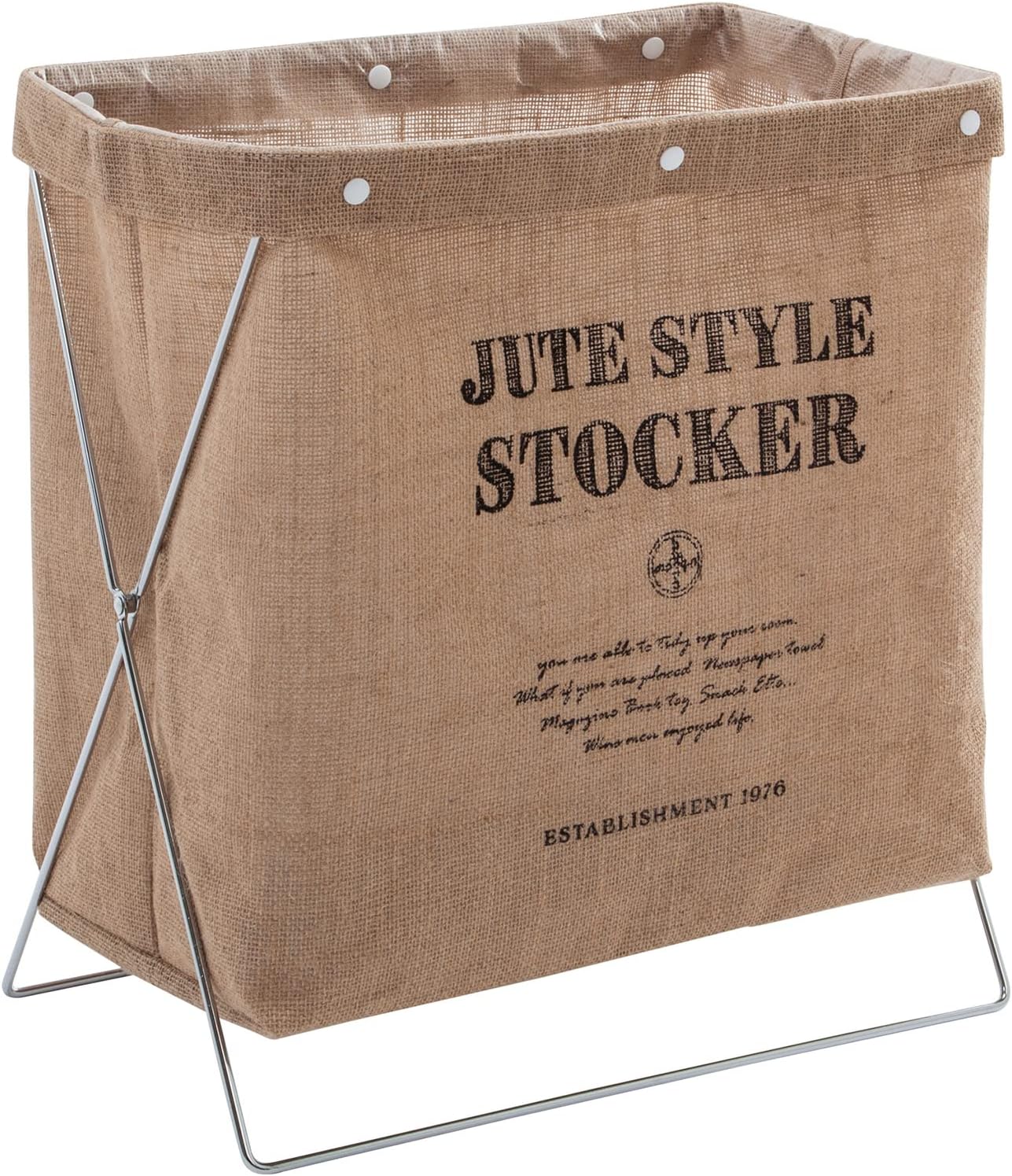 Astro 620-48 Folding Storage Case, Hemp, 10.9 gal (40 L), Water Repellent, Large Capacity, Multi-Storage, Steel Wire and Bottom Plate Stable, Freestanding, Floating from the Floor Prevents Dirt and Scratches, Natural Wire, Luggage Storage, Under Desk Storage, Laundry Basket, Cafe, Laundry, Camping, Outdoors, Trash Can, Vegetable Stocker, Approx. 15.7 x 10.2 x 17.5 inches (40 x 26 x 44.5 cm)