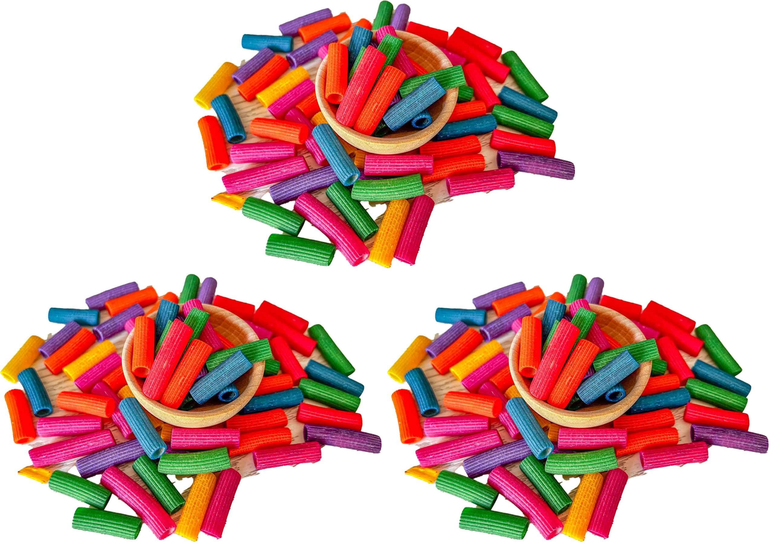 4 Cups of Rainbow Pasta Sensory Bin Filler for Sensory Table (Pack of 3)