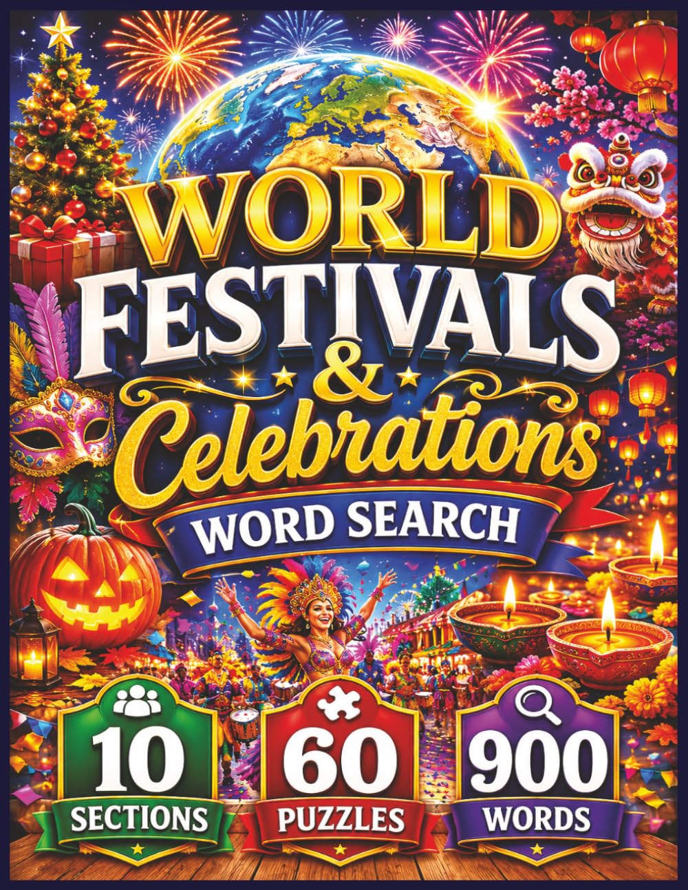 World Festivals & Celebrations Word Search: 60 Entertaining Puzzles and 900 Words Exploring Global Traditions, Holidays, Cultural Festivals and Joyful Celebrations