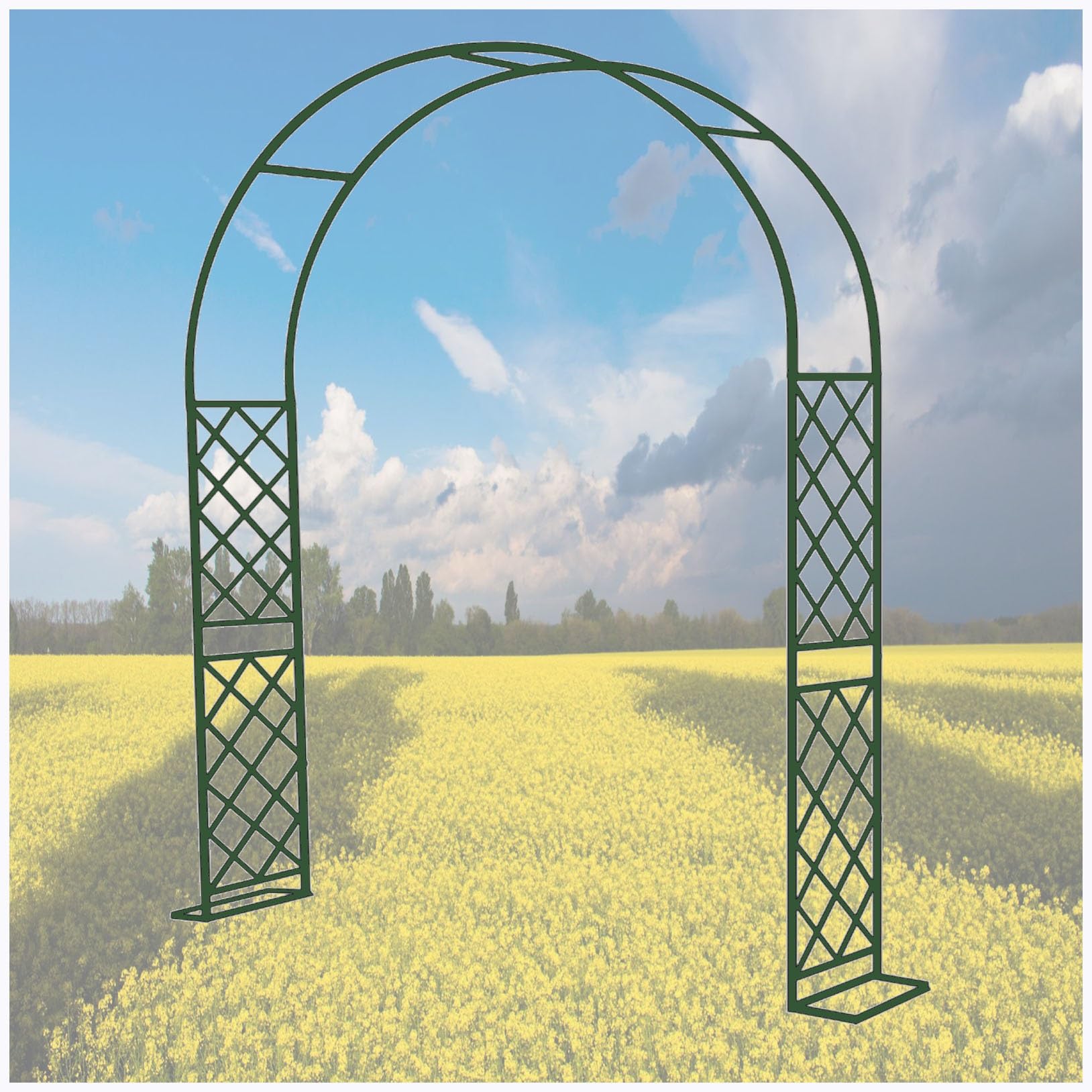 Arche de jardin en métal vert 2x2,3m réglable pour plantes grimpantes