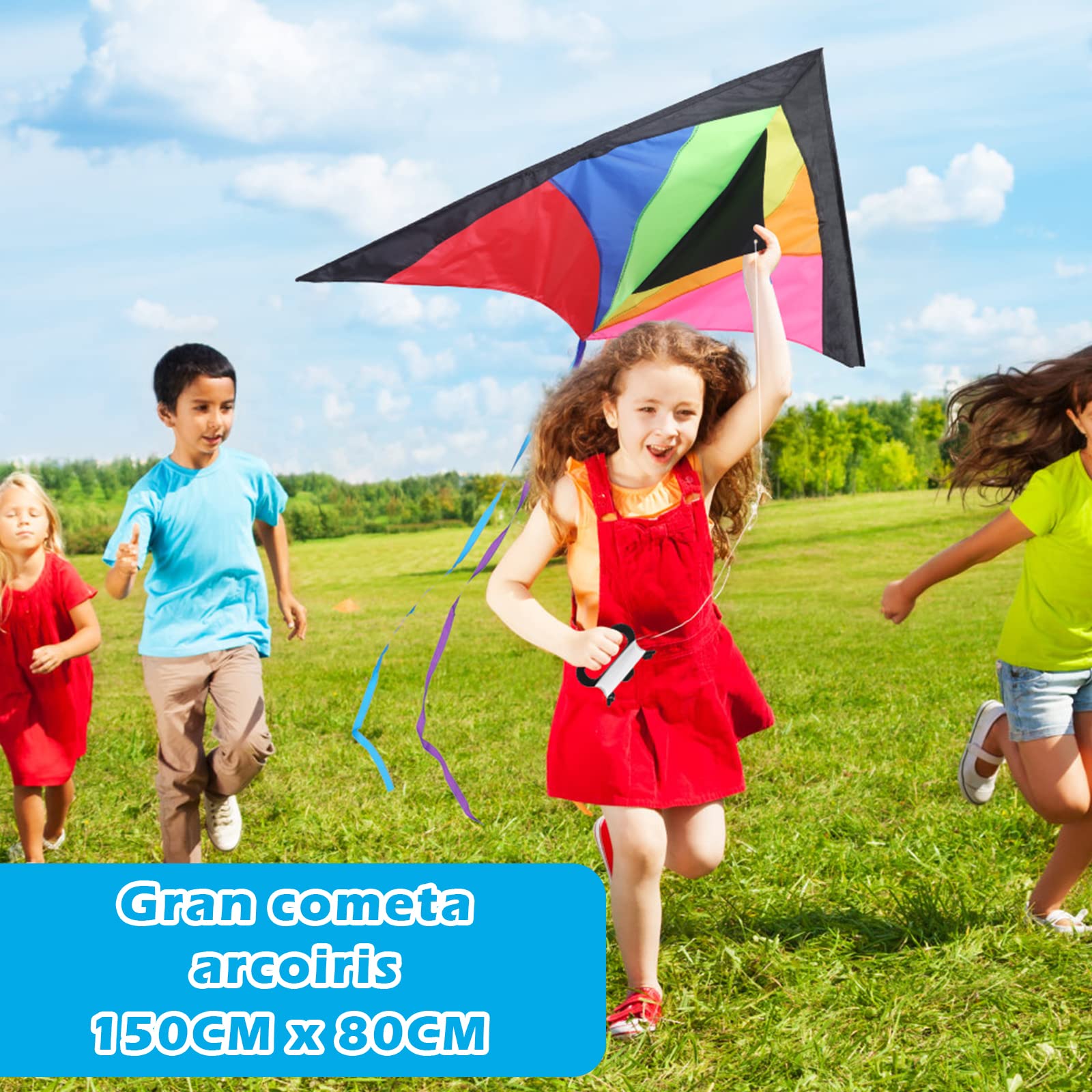 Anpro Gran Cometa para Niños y Adultos- Fácil de Volar con Viento Fuerte o una Suave Brisa Velas Niños — view 3