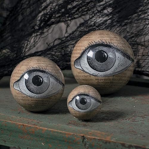 Fun Express Eyeballs Orbs 9 Orbs, 3 Different Sizes, Halloween Decorations, Mantle, Fireplace, Tableside and Table Decor, Great for Spooky Holiday Parties