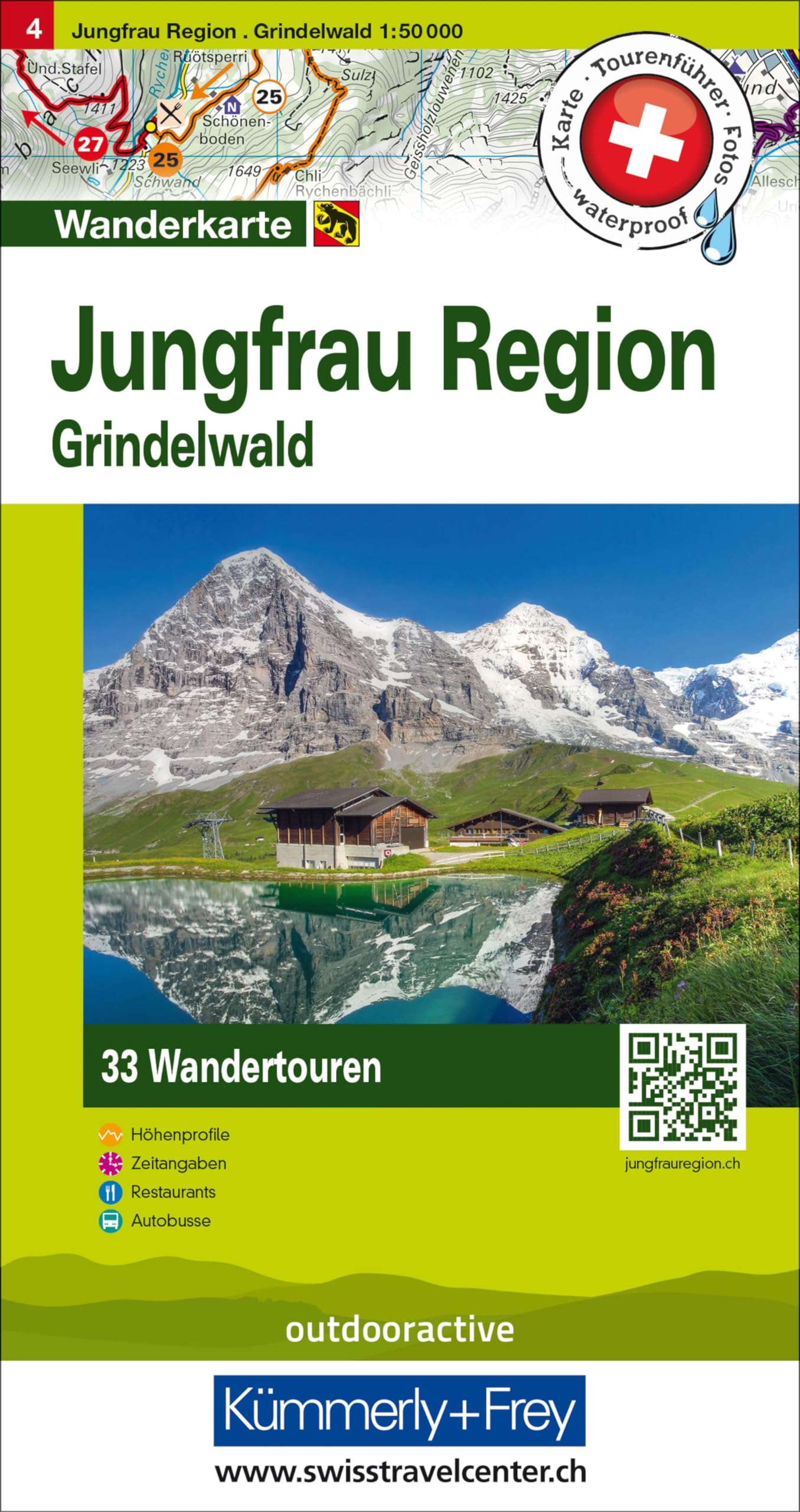 Jungfrau region Hiking maps: with routes: 4