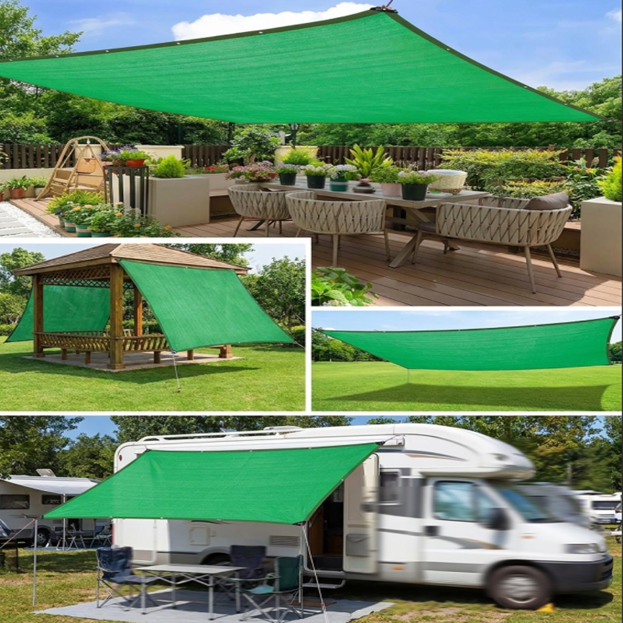 Malla Sombra Verde 90% de sombreado, Tela Transpirable para balcón, jardín y Camping Caravana