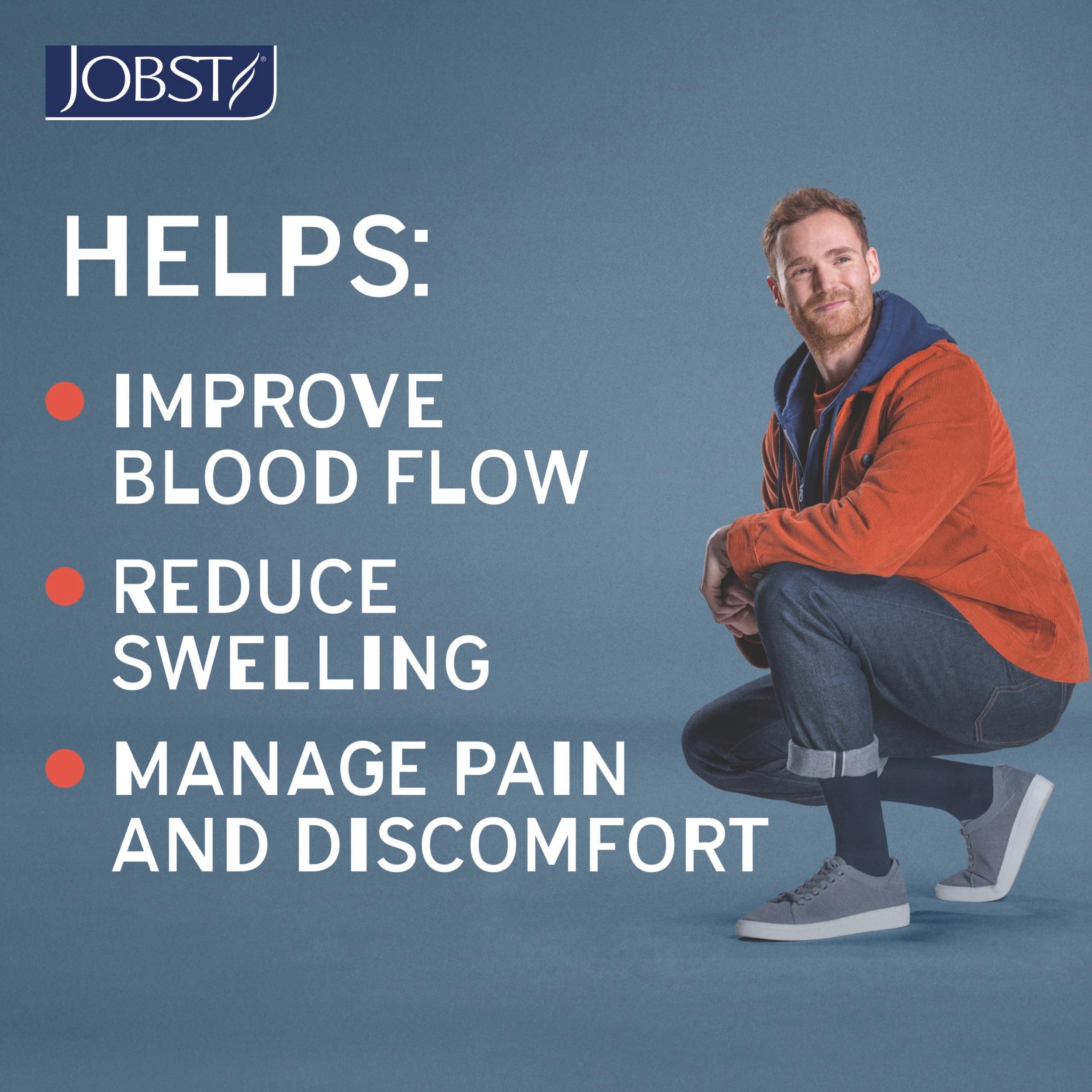 JOBST Chaussettes de voyage pour homme et femme - Aide à prévenir la thrombose en voyage - Douces et respirantes grâce à 33% de coton - Noir - Taille 4