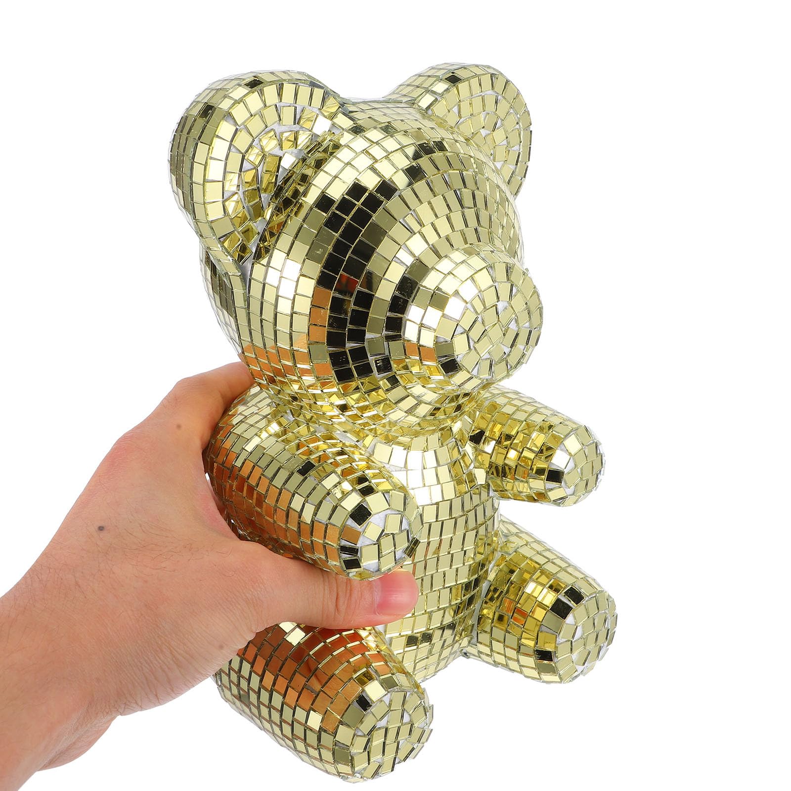 Toddmomy Disco Bär Dekoration Gold, 1 Stück mit Spiegeloberfläche