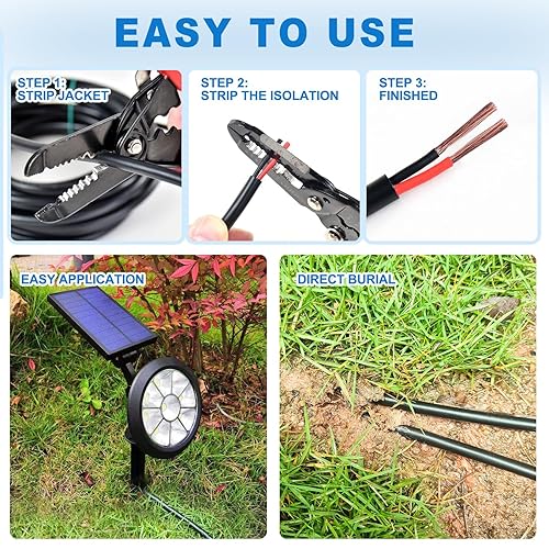 Miniatura 5 de Cable eléctrico de calibre 14, 2 conductores, 100 pies, 142, cable de extensión UL2464 DC5V12V24V300V 14AWG trenzado de cobre puro de bajo voltaje