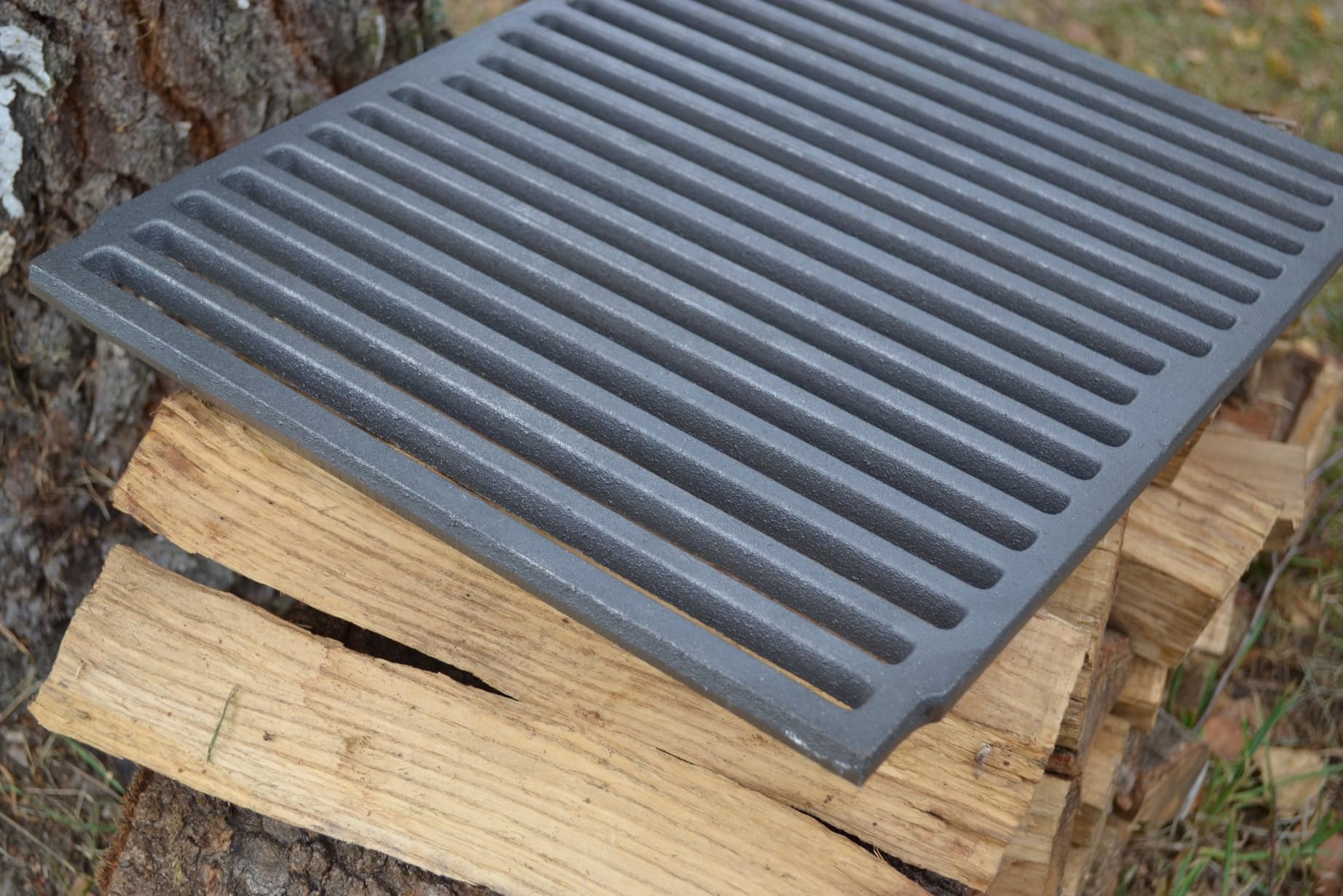 SEZAM 41,5 x 33,5 cm, griglia in ghisa, diversi diametri, adatta per camino, stufa, griglia per forno, griglia a carbone, barbecue a carbonella, griglia elettrica