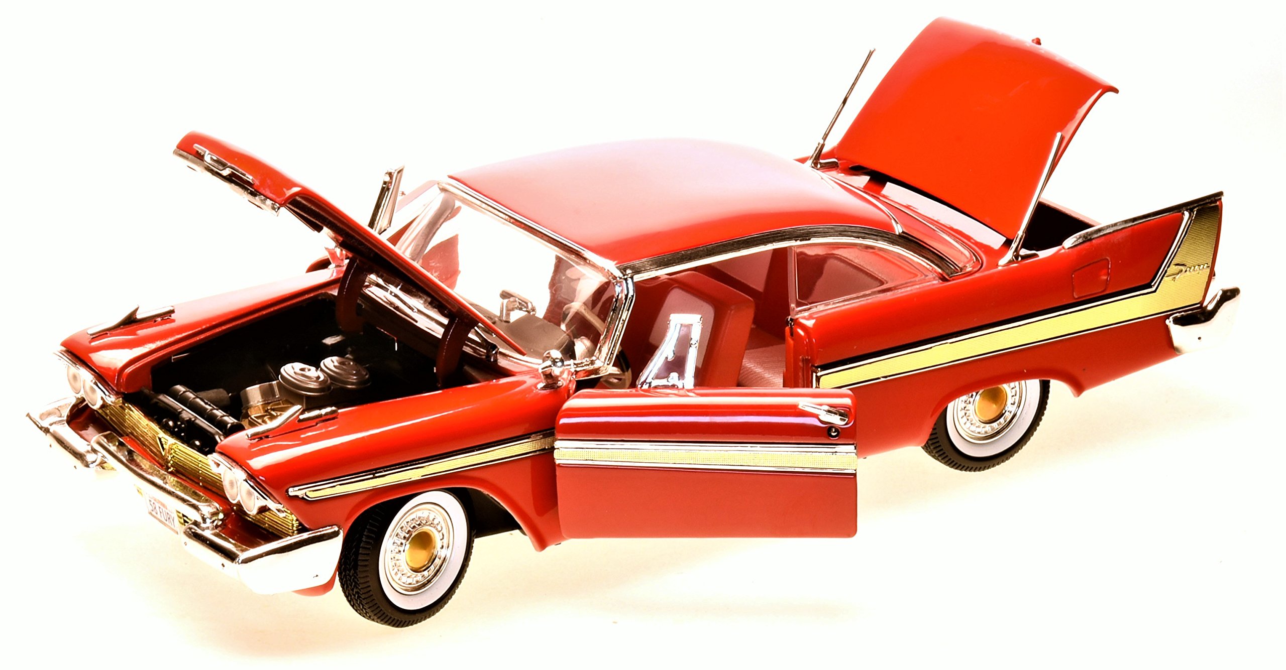 MotorMax MTM73115R Plymouth Fury 1958 Red 1:18 Model odlewu do odlewu kompatybilny z