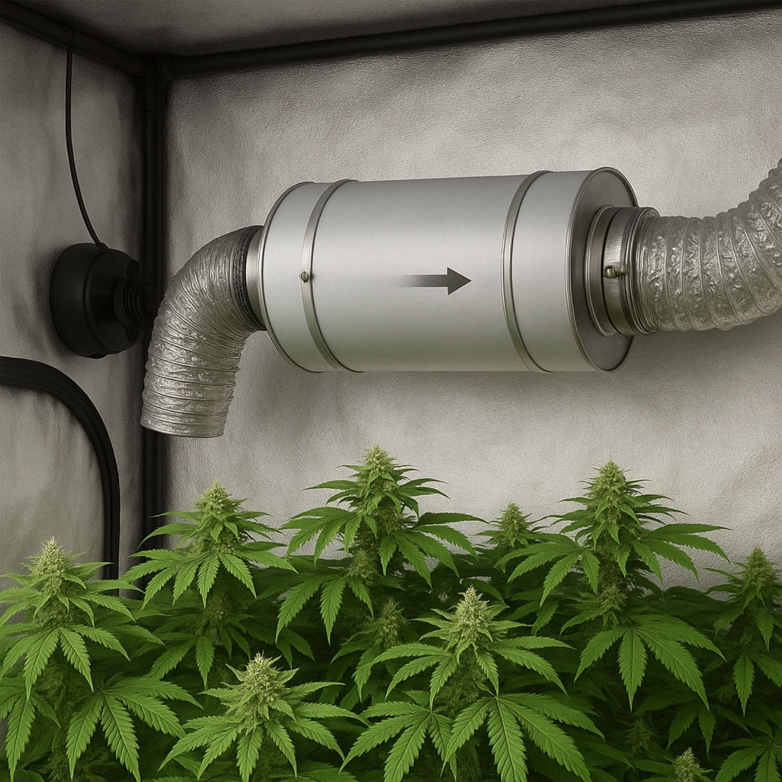 Weedness Vents silenziatore 250 mm 90 cm tubo aspirazione isolato per grow indoor ventilatore canalizzato insonorizzato